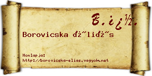 Borovicska Éliás névjegykártya